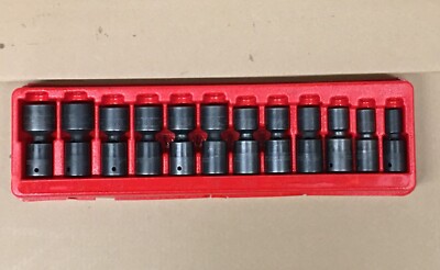 Snap-On 12pc Impact Swivel Universal Socket 1/2'' Drive 6-Point 312IPL Very Good