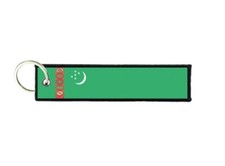 Keychain key ring tags fabric motorcycles car biker cute flag turkmenistan
