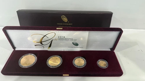 2018 American Eagle gold four coin proof set 1.85 ounces w/ COA