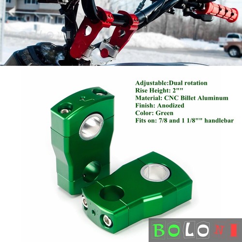 Handlebar 2" Risers For Polaris RZR Ranger Arctic Cat For 1-1/8" 7/8" Handlebars - Picture 2 of 8