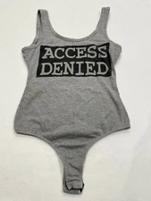 Windsor Size S Access Denied Scoop Tank Top Thong Bodysuit Sleeveless Fitted
