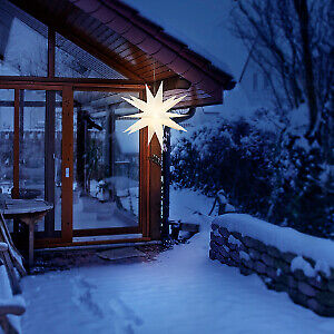 3D Leuchtstern Weihnachtsstern beleuchtet Innen Außen Advent Stern Deko Garten - Bild 8 von 30