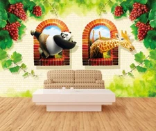 3D Window Animal ZHUA13930 Wallpaper Wall Murals Removable Self-adhesive Ann 24
