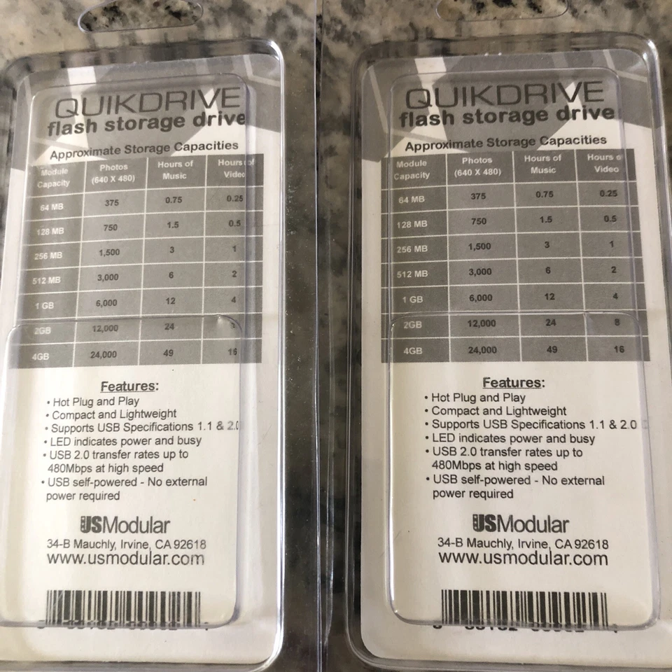 Qty 2 US Modular: 2.0 USB QuikDrive, Flash Storage Drive - 256MB - Image 3 of 3
