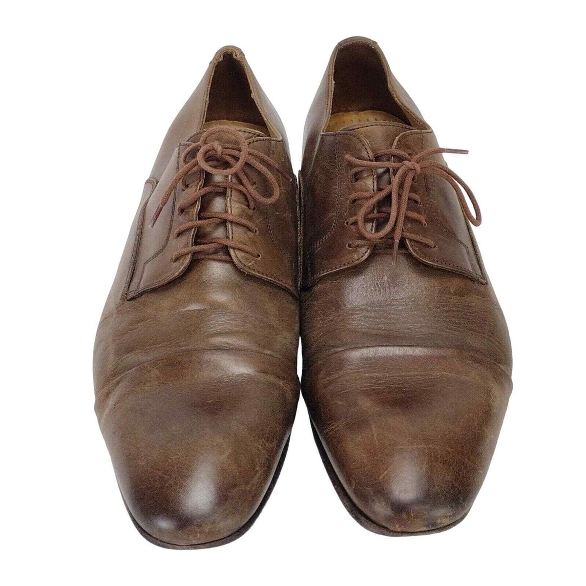 Saks Fifth Ave Mens Fred Cap Toe Lace up Brown Leather  display picture 1