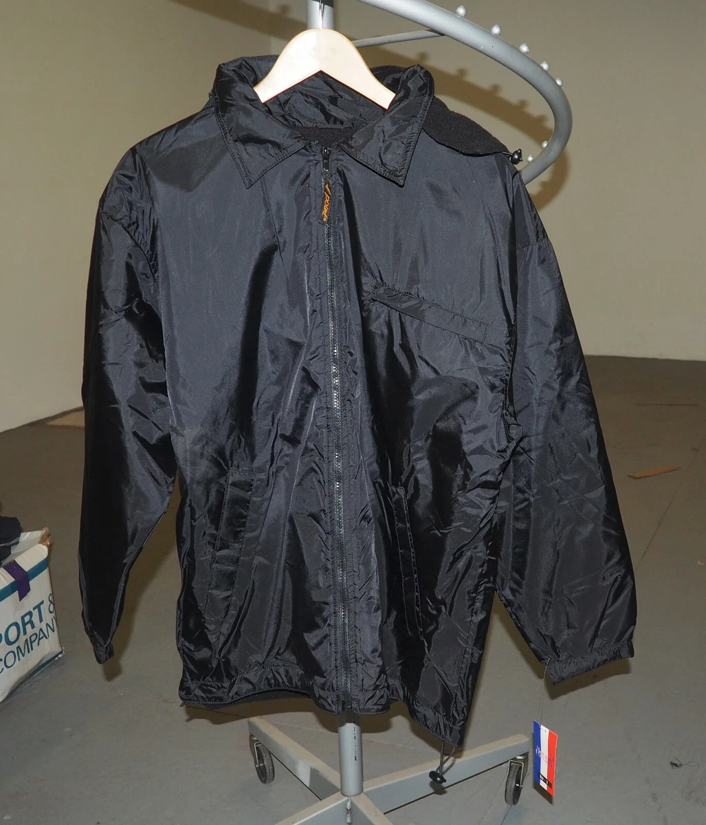 Black Point Sports Nylon Jacket Lined Full Zip Removable Hood Size Medium