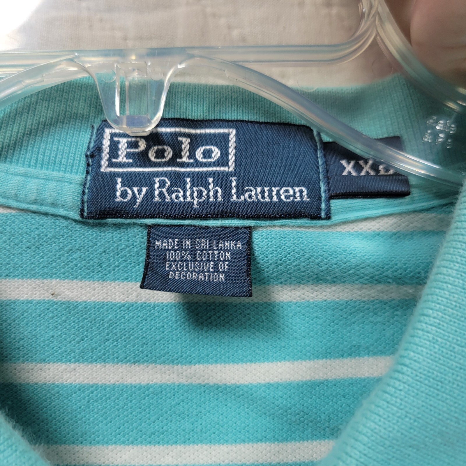 Polo Ralph Lauren camicia uomo XXL 2XL blu bianco arancione pony leggera accademia preppy