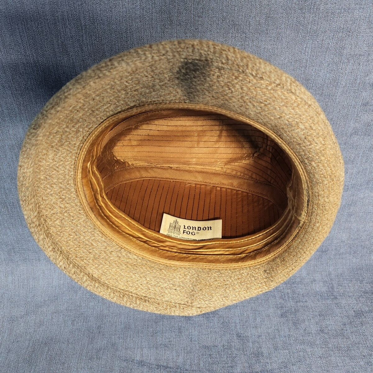 London Fog Tan Tweed Fedora Rain Hat Vintage 1960s u-3G | eBay
