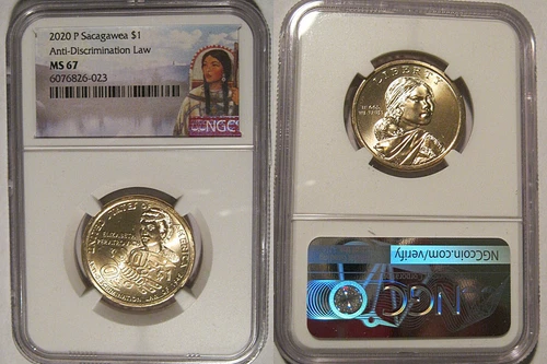 2020 P Native Sacagawea Dollar Anti Discrimination Law $1 NGC MS 67