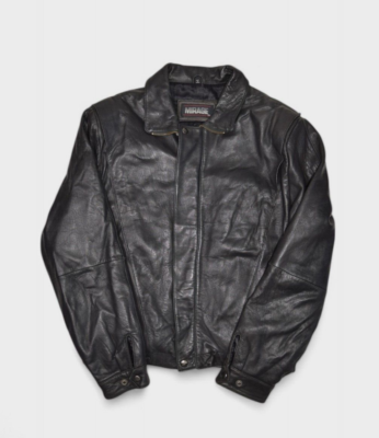 Vintage Mirage Jacket Mens 42 Black Leather Motorcycle Biker Soft