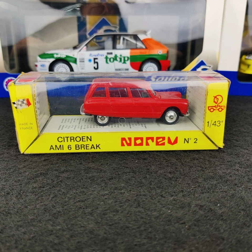VOITURE NOREV CITROEN AMI 6 BREAK ROUGE NOREV SERIE C N°2 1:43 AVEC BOITE - Photo 2/4