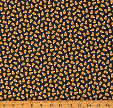 Cotton Candy Corn Halloween Candies Hallowishes Fabric Print by the Yard D510.80
