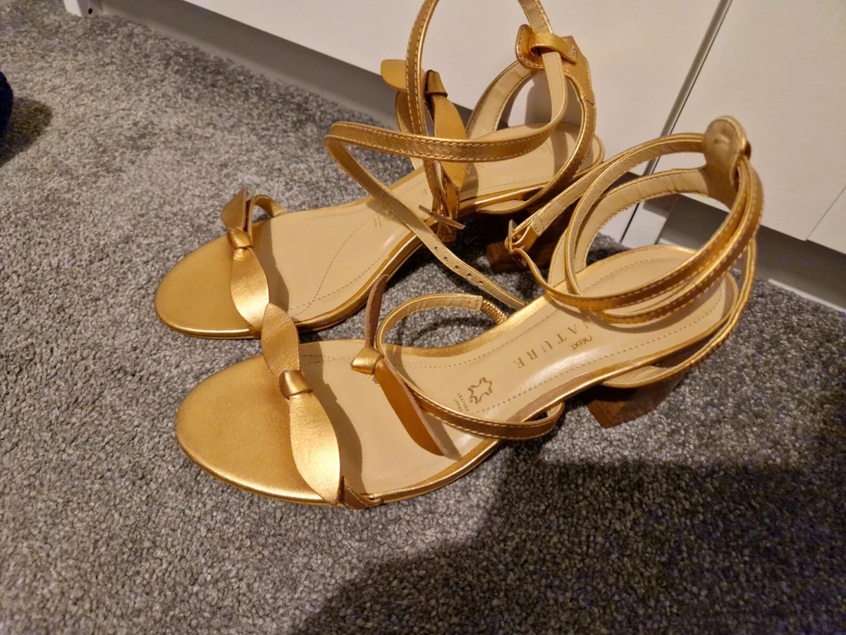 NEW Next Signature Rose Gold Leather Sandals Size 4
