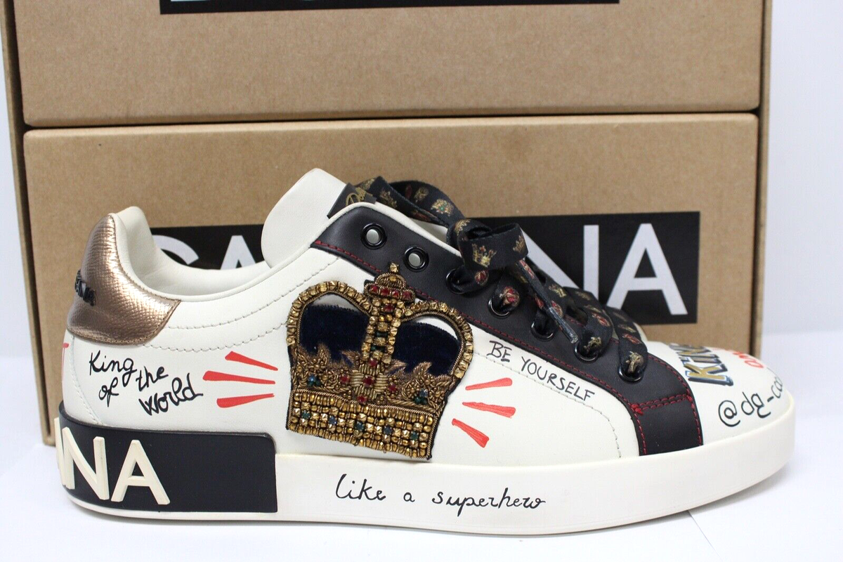 Dolce & Gabbana Portofino sneakers in printed nappa calfskin