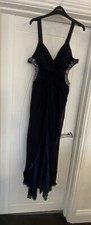 stunning evening/prom dress navy 34/36 bust waist 30’ 