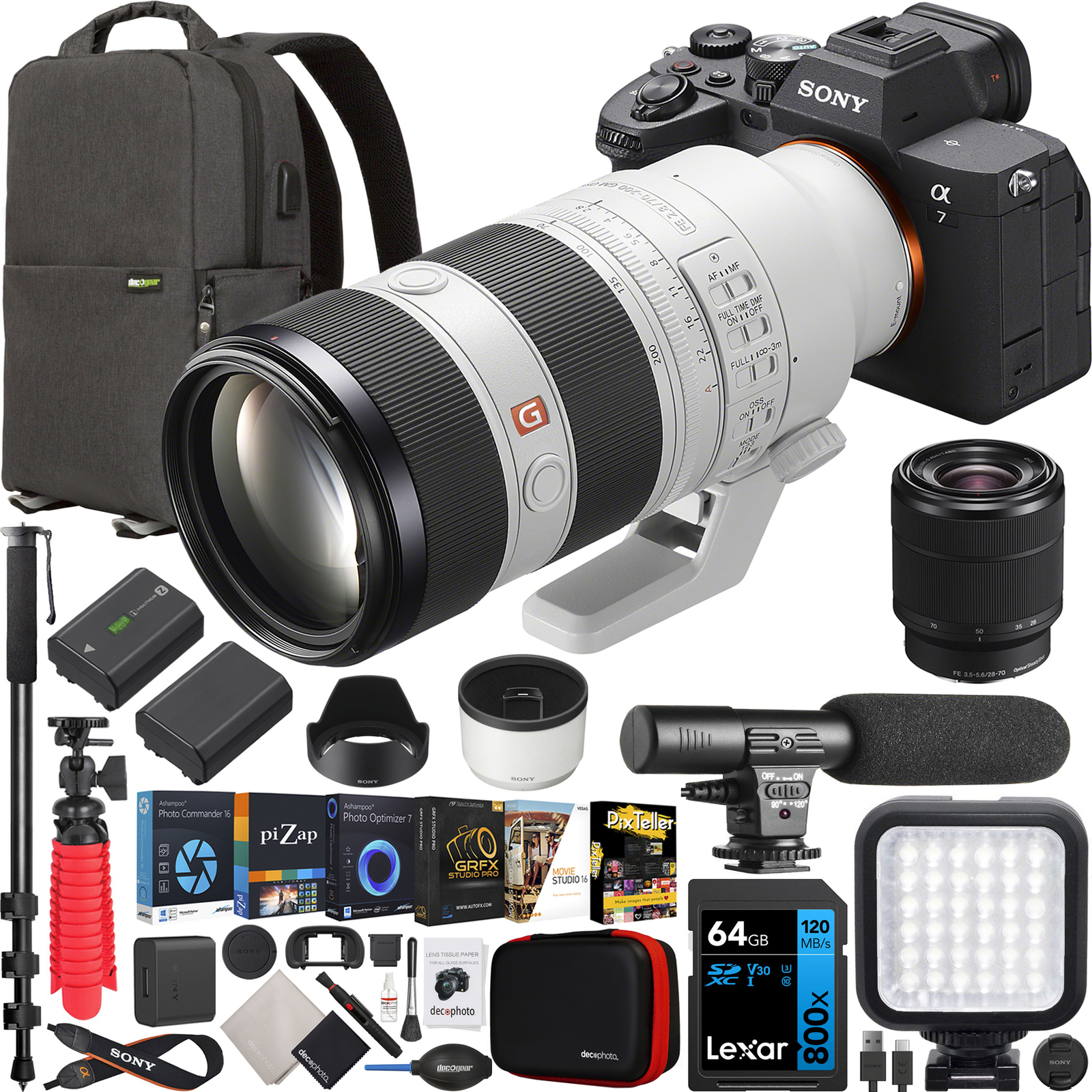 Полнокадровая беззеркальная камера Sony a7 IV + 70-200 мм GM II + 28-70 мм Комплект из 2 объективов