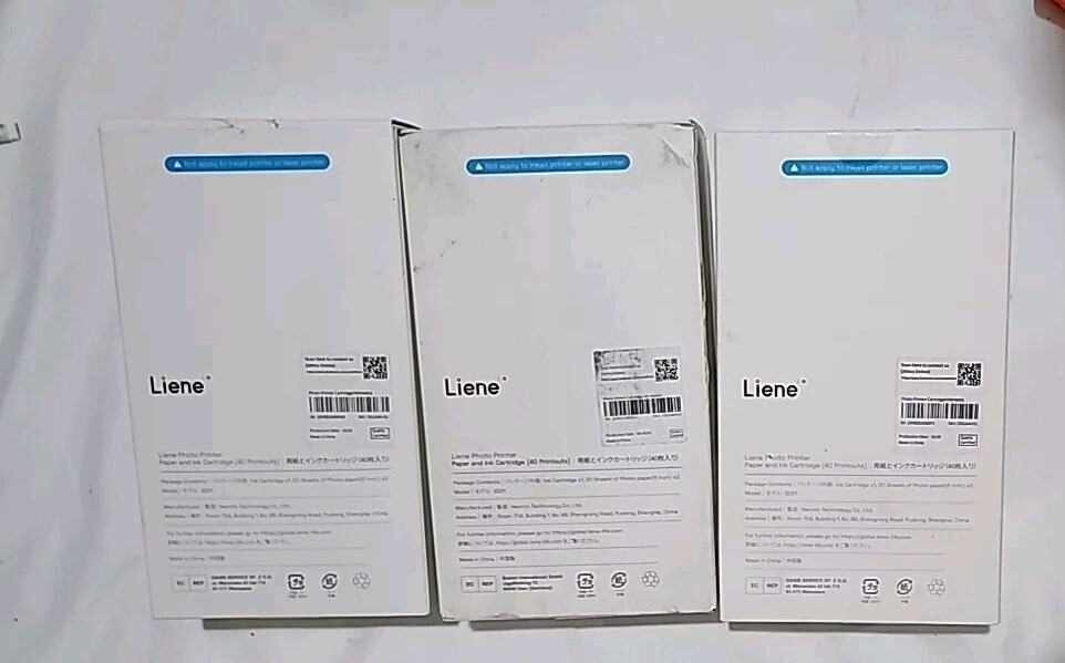 Liene Photo Printer Paper & Ink Cartridge Set - 120 Sheets + 3 Cartridges Liene Photo Printer Paper & Ink Cartridge Set - 120 Sheets + 3 Cartridges