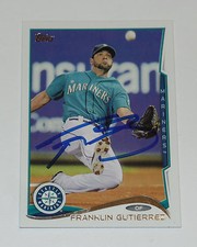 FRANKLIN GUTIERREZ SIGNED AUTO'D 2014 TOPPS CARD #121 SEATTLE MARINERS DODGERS