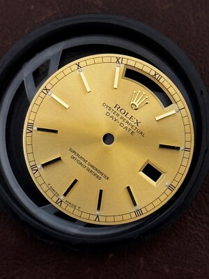 ZIFFERBLATT FÜR ROLEX DAYDATE 18238 18038 18239 ORIGINAL CHAMPAGNER TRITIUM wie NEU