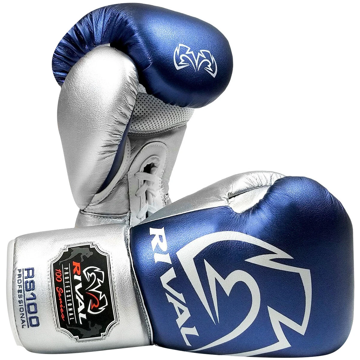 Rival Boxing RS100 Pro Sparring Boxing Gloves - Blue/Silver