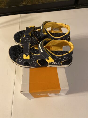 Timberland Strap Sandels boys 6 Juniors Adventure Seeker Navy Yellow - Picture 3 of 6