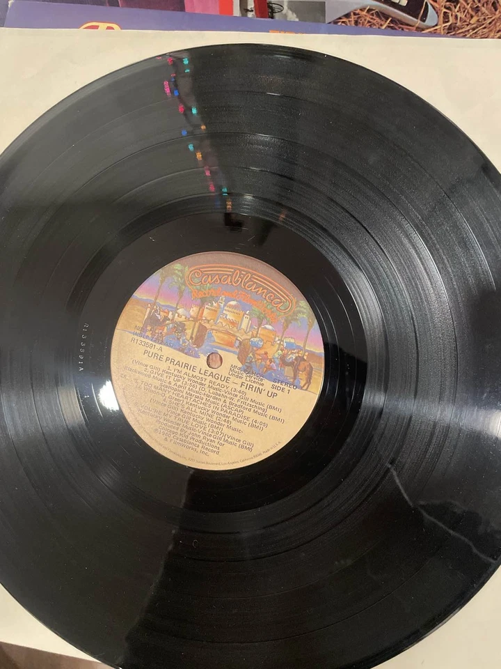 Pure Prairie League Firin' Up LP 1980 Casablanca Country Rock Vinyl Foto 2 de 4