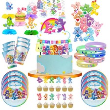 Care Bear Birthday Party Supply Plate Napkin Tablecloth Cake Topper Cup Decor
