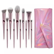 10 pcs makeup brush set with case, soft makeu...