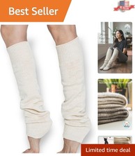 Lambswool Winter Leg Warmers For Women Natural Wool Footless Thick Over Knee ...