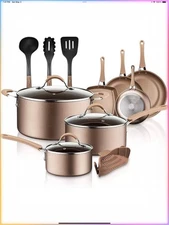 NutriChef 14Pcs Kitchenware Pots & Pans Set-17.56lbs, High Qualified, Non Stick