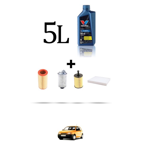 Hoffcar Wartungskit 4 Filter Und 5L ÖL FüR Seat Arosa 1.4 Tdi 55Kw Ab 1999-image