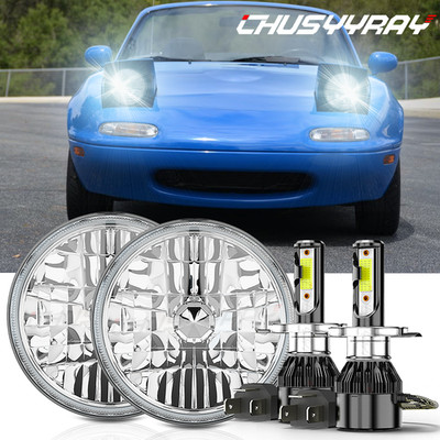 FOR Mazda Miata MX-5 MX5 1990-97 DOT 2x 7'' inch Round LED Headlights Bulbs