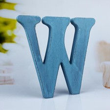6 Inch Rustic Blue Wood Letters Unfinished Wood Letters for Wall Decorative Blue