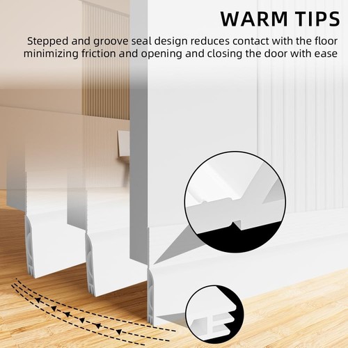 Door Draft Stopper for Bottom of Door Adjustable Weather Stripping Door Seal ... - Picture 3 of 9