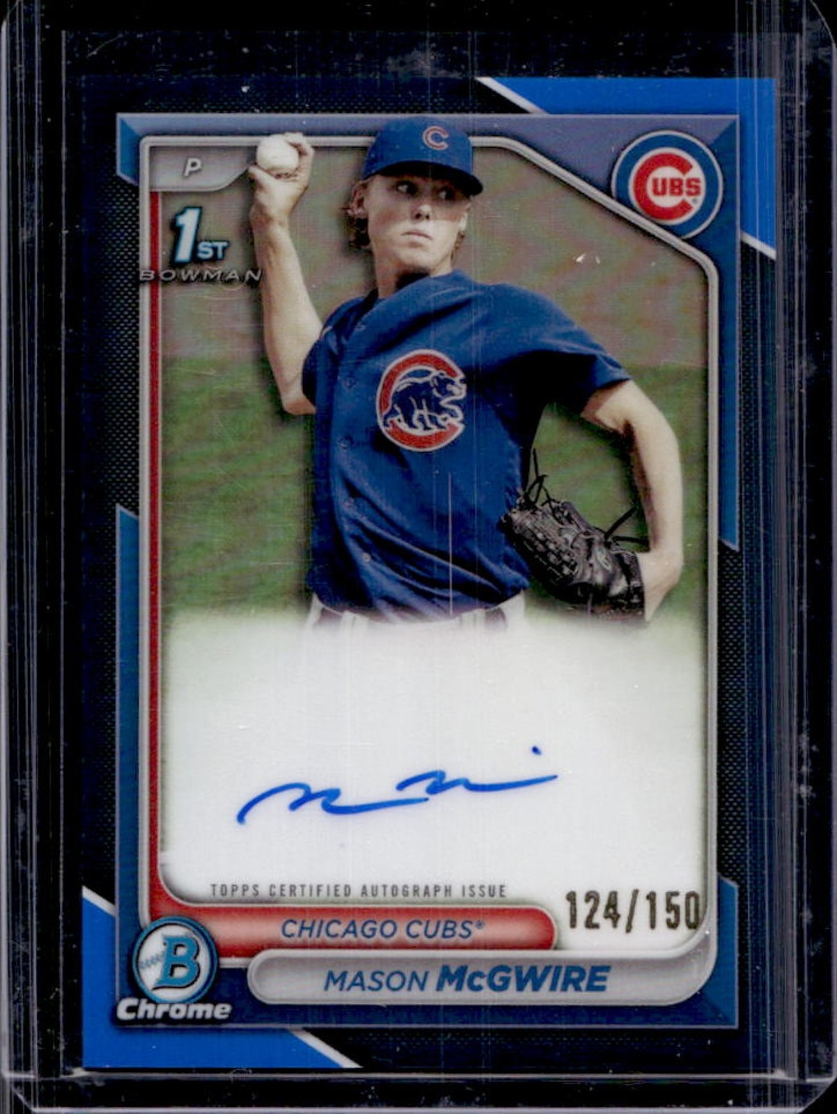 2024 Bowman Chrome Mason McGwire Auto Blue Refractor 1st Prospect #/150 Cubs