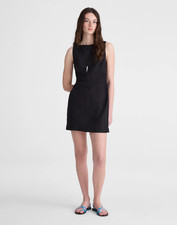 NWT madewell Boatneck Shirred Mini Dress in 100% Linen
