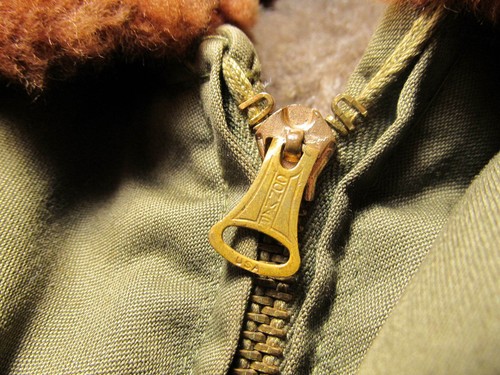 Vtg 40s Green Alpaca Fur Collar Fully Lined Bomber Flight Conmar Jacket Men's 42 - Picture 8 of 8