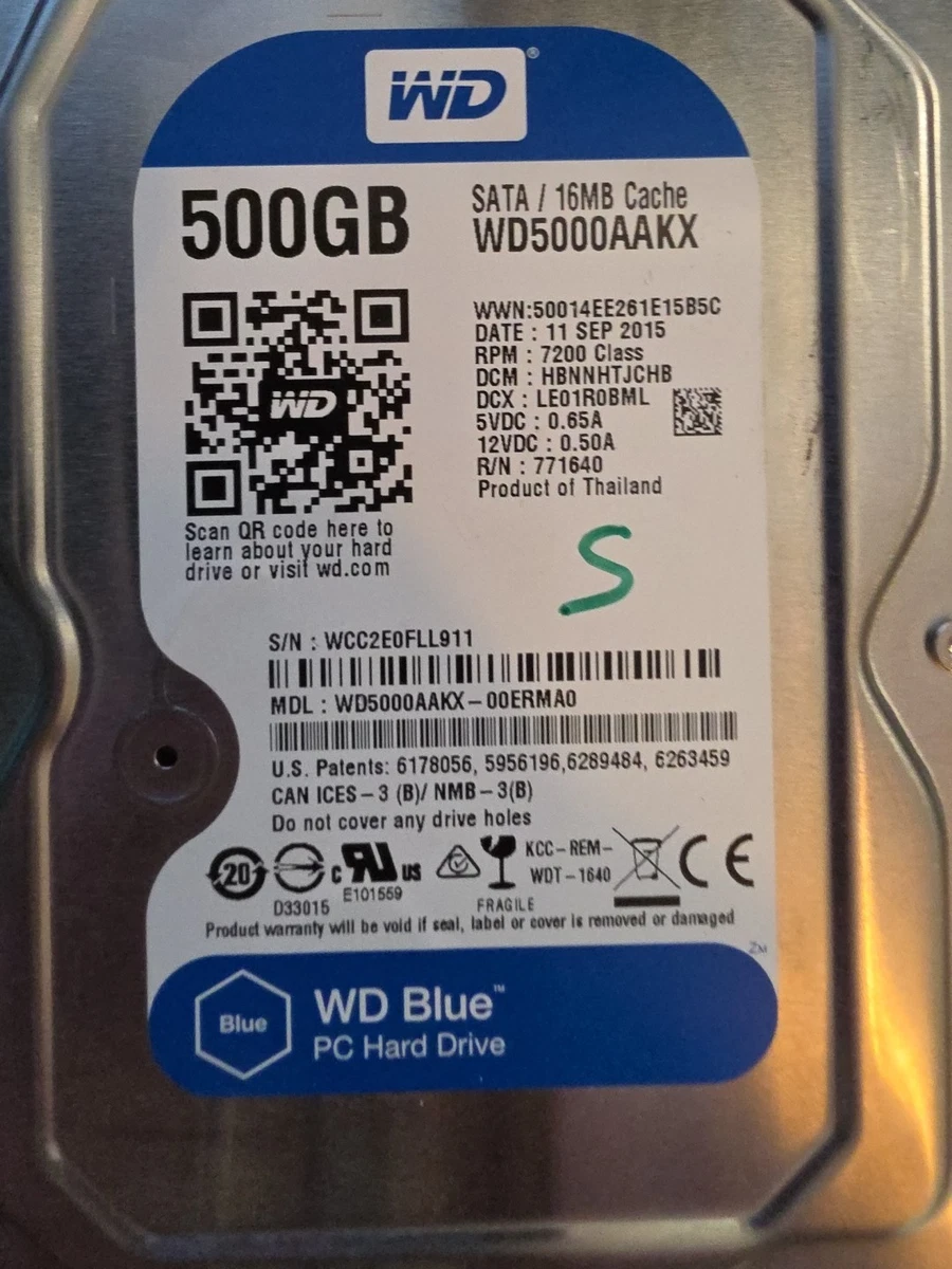 Western Digital WD Blue 500GB – Hard Disk Interno 2.5 Pollici, SATA 6 Gb/s, 5400 RPM, 16MB Cache – Modello WD5000LPCX