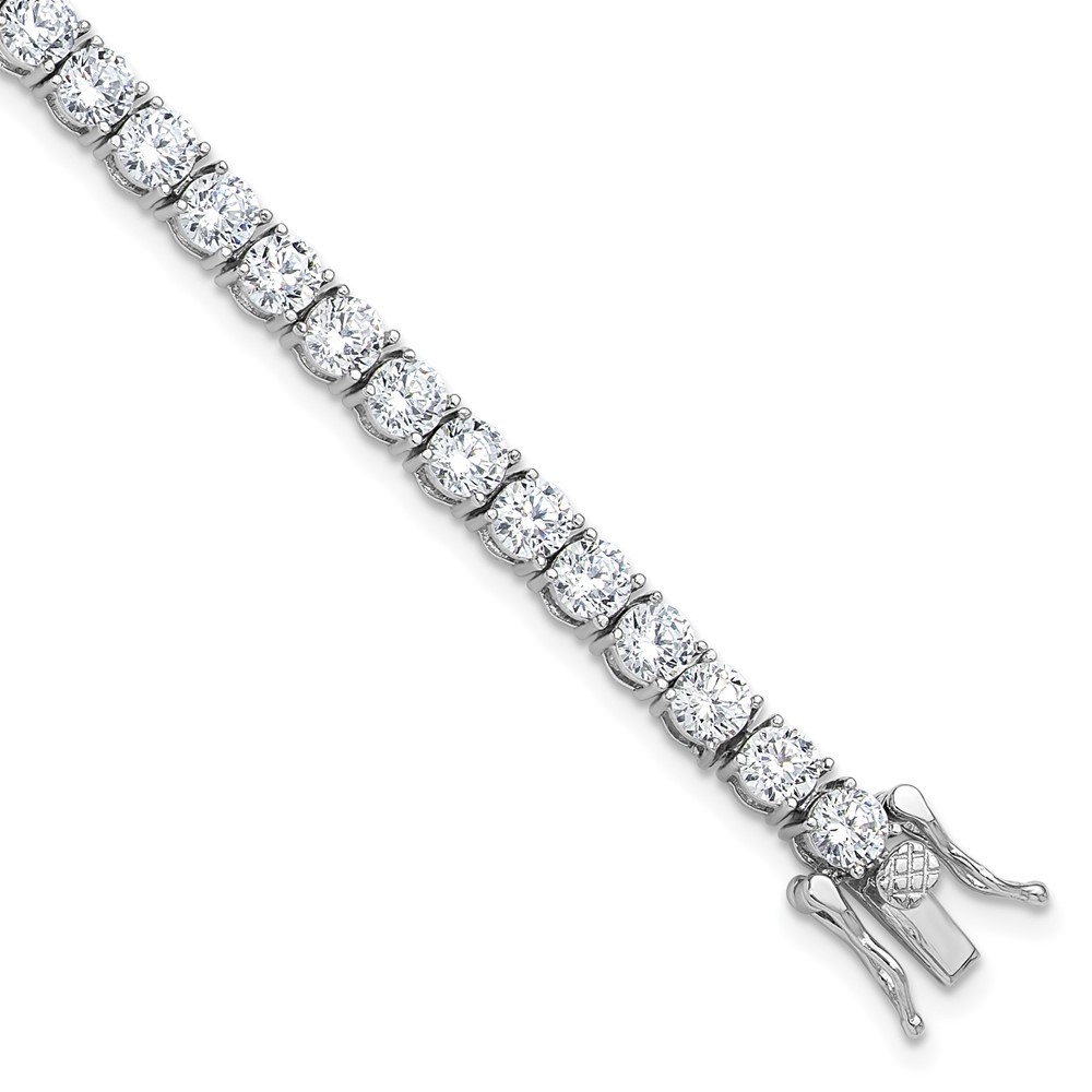 Sterling Silver Rhodium-plated 4mm Cubic Zirconia Tennis Bracelet 7.5