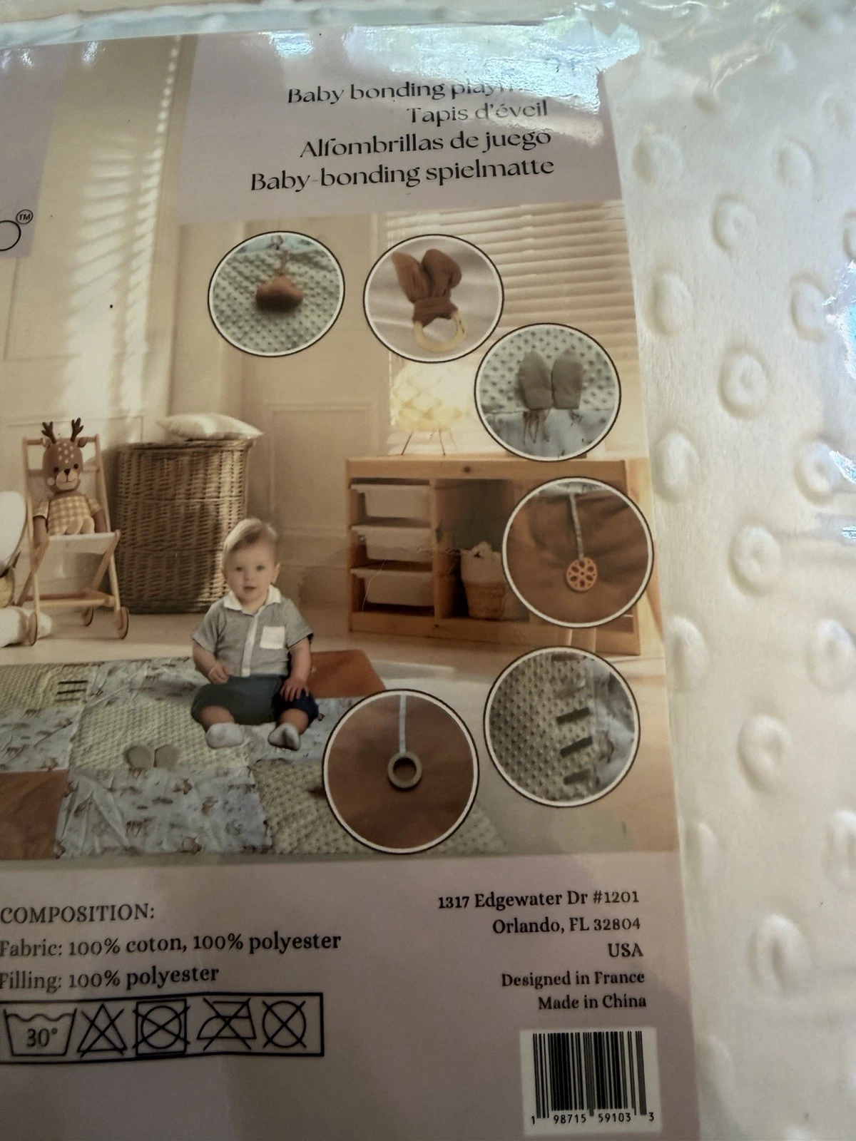 NEW In BAG, Lilduo 43” X 43” Baby Bonding /Tummy Time Mat. Forest Animals