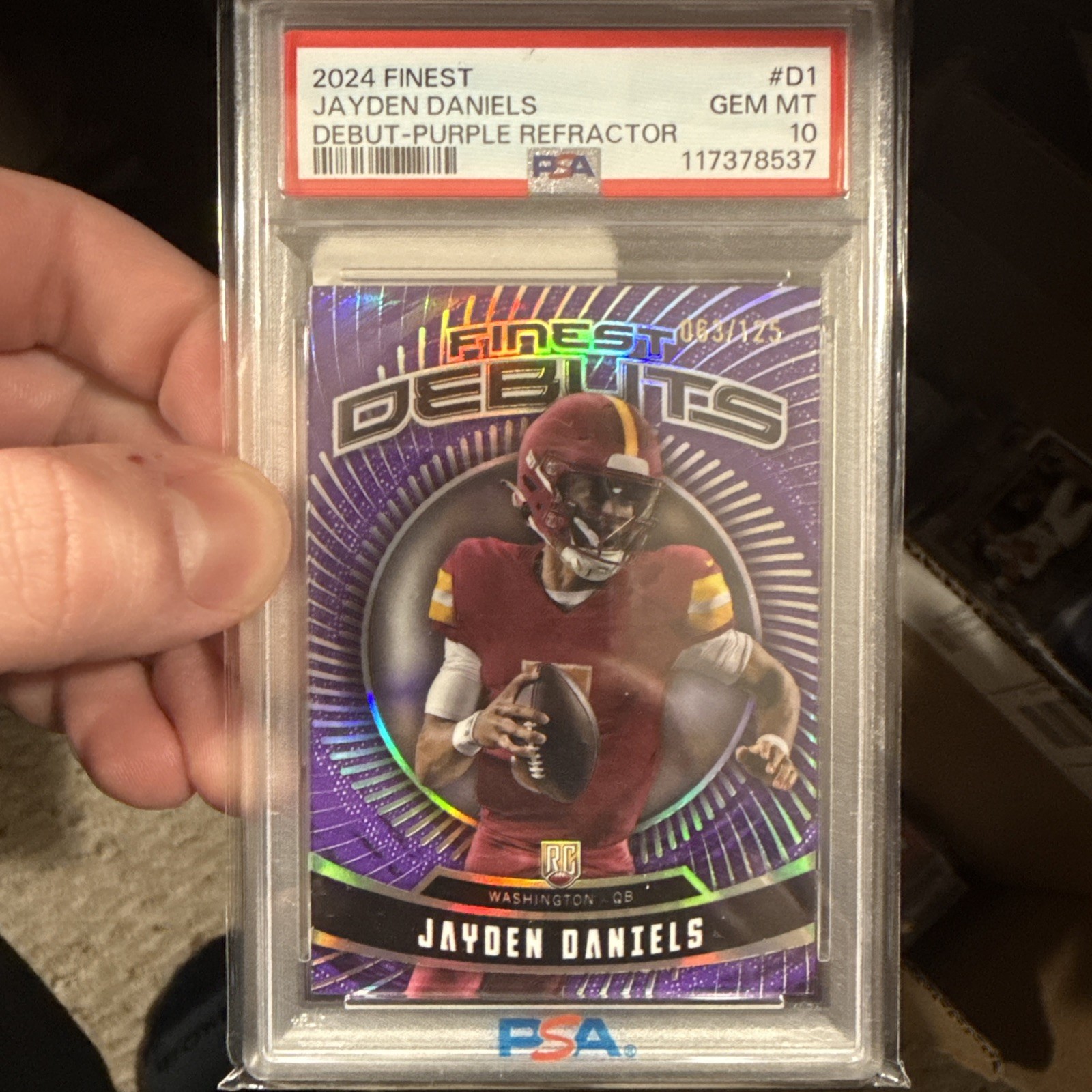 Jayden Daniels Topps Finest Debut #D1 Purple Refractor