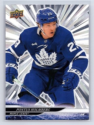 2024-25 Upper Deck Series 1 #417 Pontus Holmberg Silver Outburst Maple Leafs