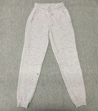 Alo Pants Womens XS Sweatpants Joggers Gray Micro Waffle Knit Lounge *Flaws*