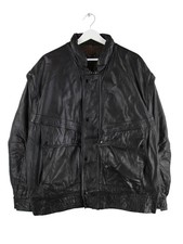 Vintage 90s Leder Jacke Schwarz L Herren