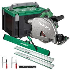 HiKOKI C3606DPAW2Z 36V Brushless 165mm Plunge Saw Body with 2 x Guide Rail Kit