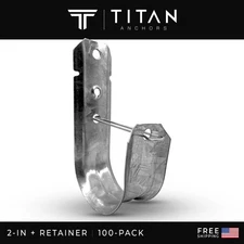 100-Pack 2" inch Metal J-Hooks Surface Mounting Network Cable Support w Retainer