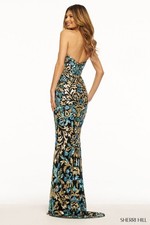Sherri Hill - Size: 2 - Strapless Dress Embellished w/ Dual-Color Sequin - 56080