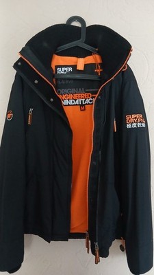 Superdry Herren Schwarz/Orange Größe M