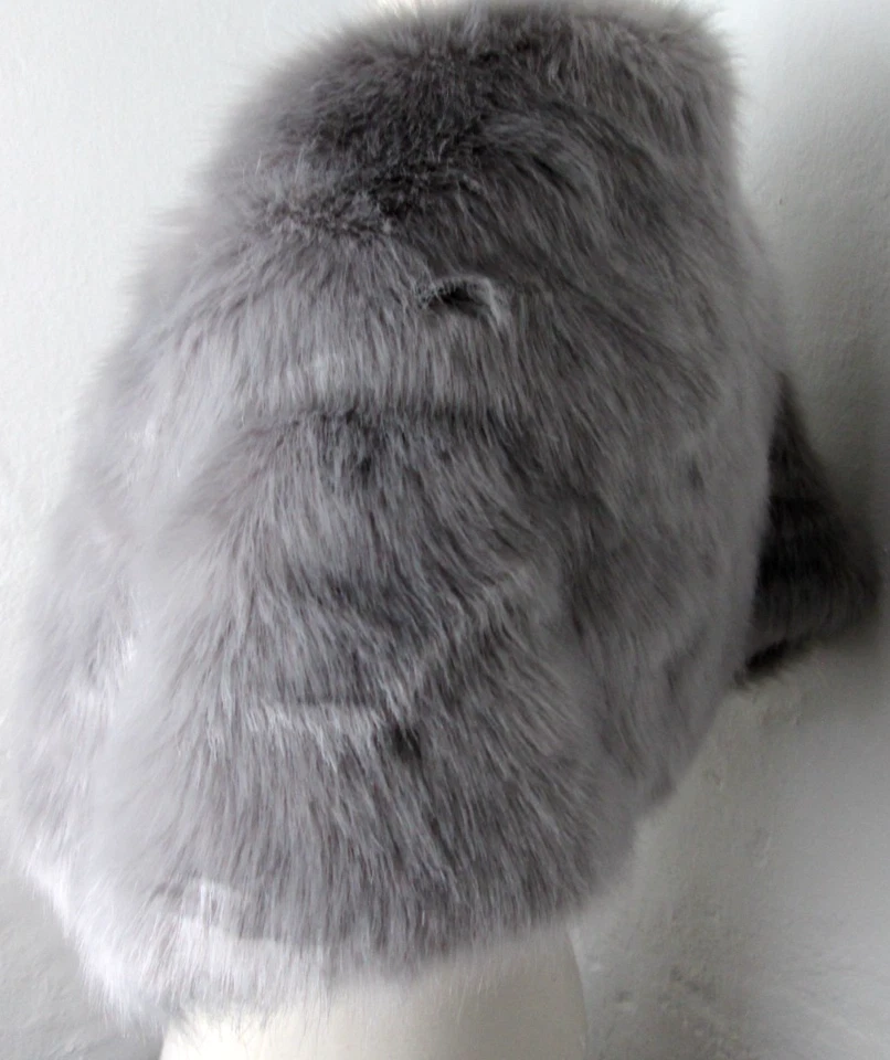 Mantón de noche de ópera sintética vintage años 90 capa envolvente estola gris OS crema corbata de terciopelo Foto 3 de 4