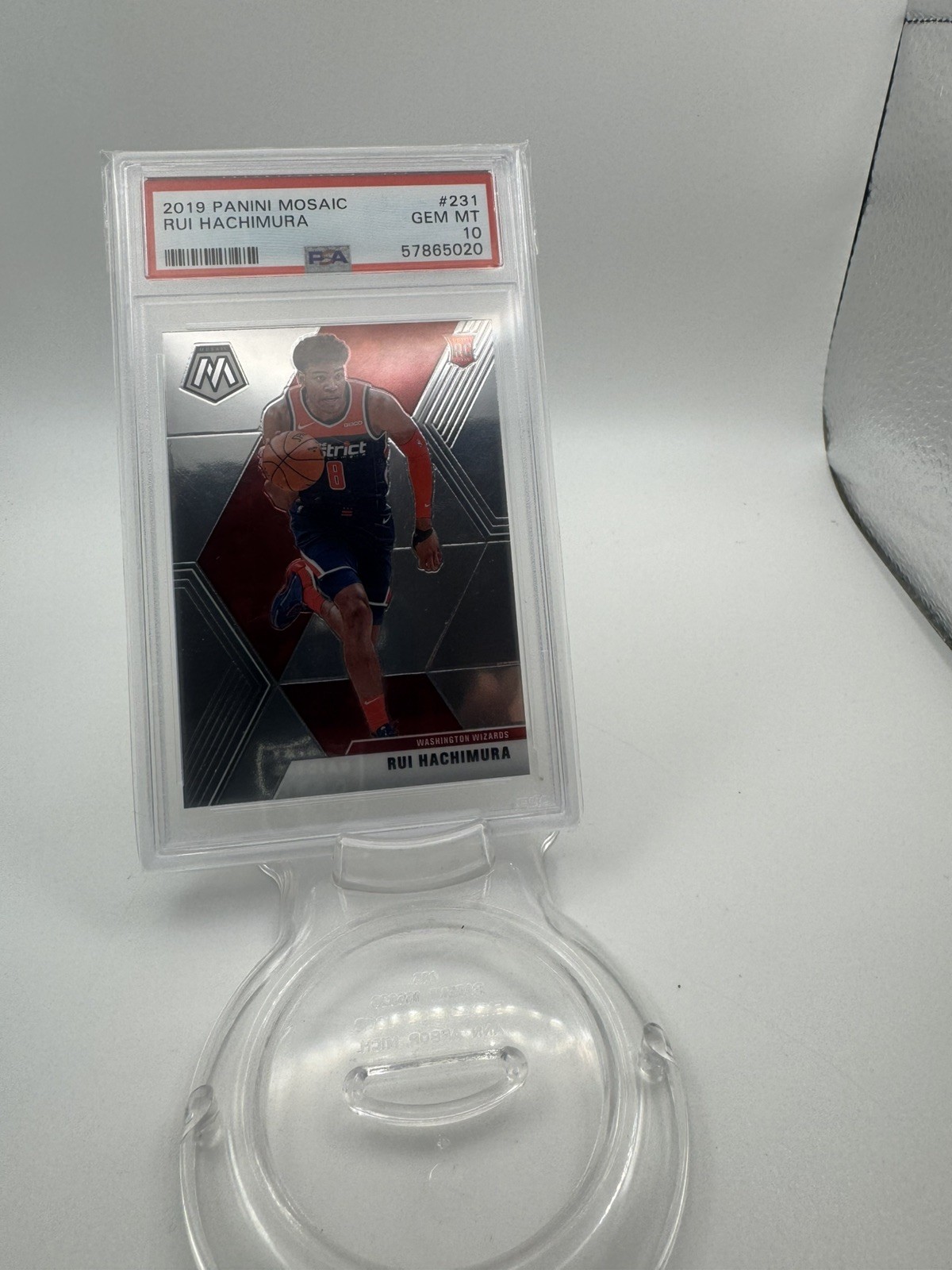 2019-20 Panini Mosaic #231 Rui Hachimura Silver Prizm Rookie PSA 10 NBA Wizards